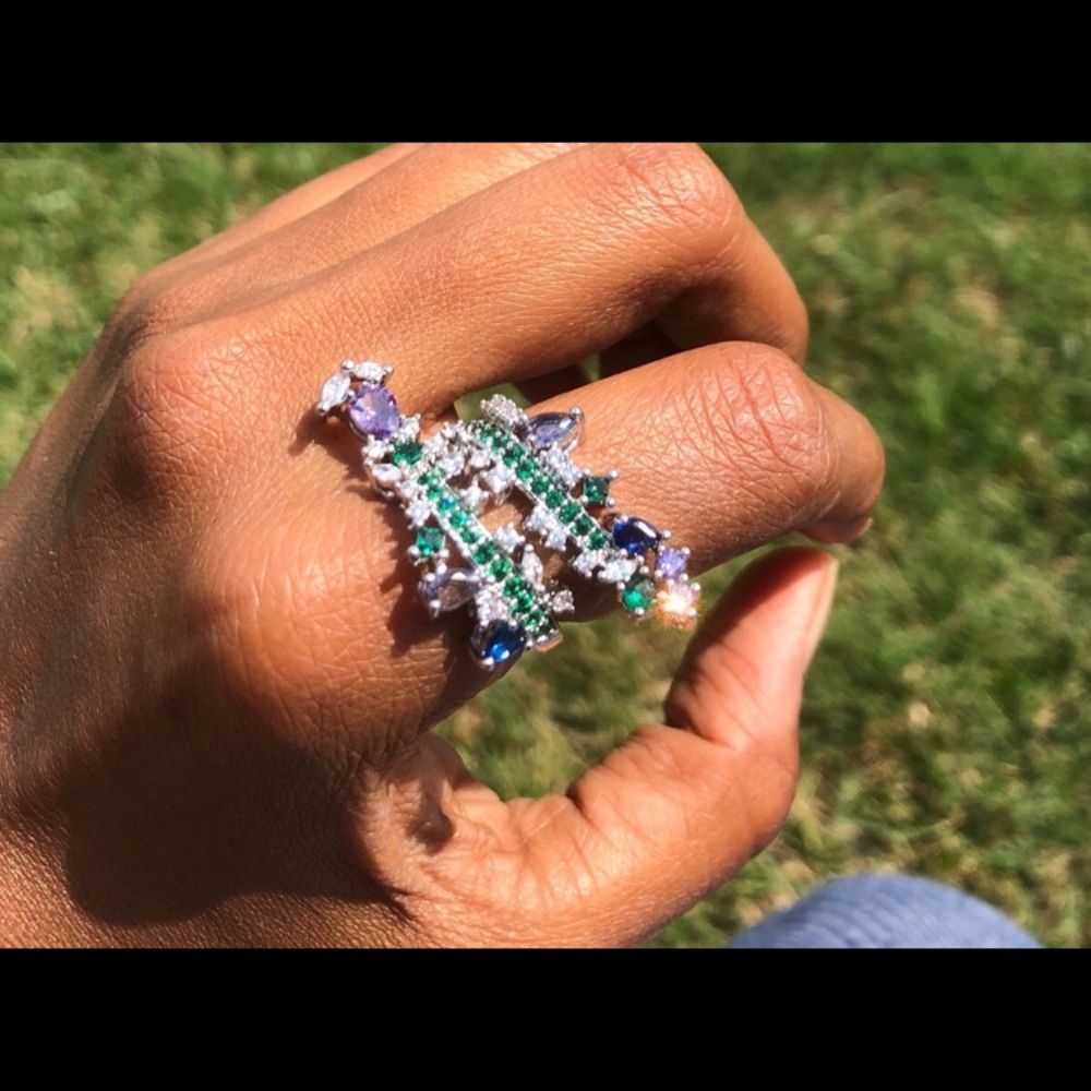 Statement Ring With Swarovski Elements Size 7-8 R… - image 3